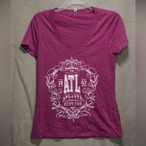 Women's Pink V-Neck Top
